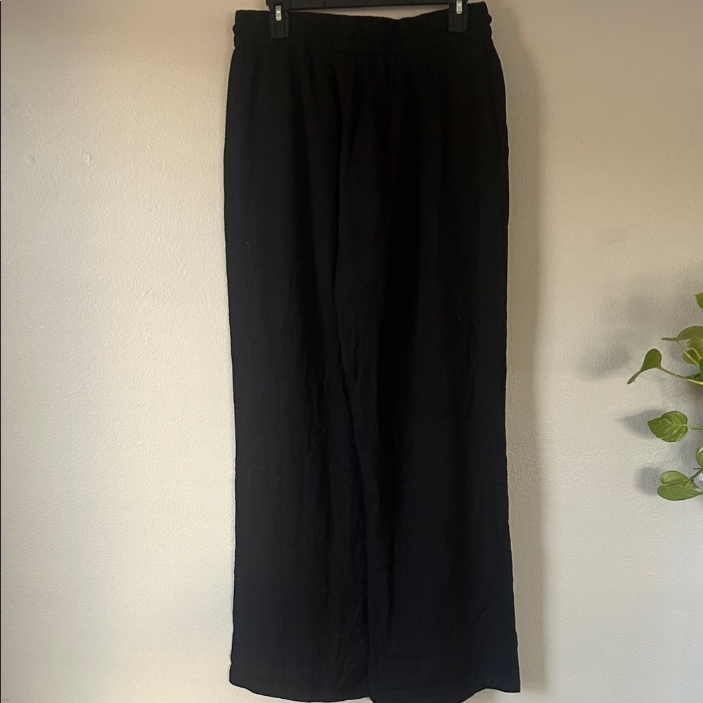 HALARA Black Wide Leg Women's Linen like Pants Size M Tall NWT - Picture 11 of 11